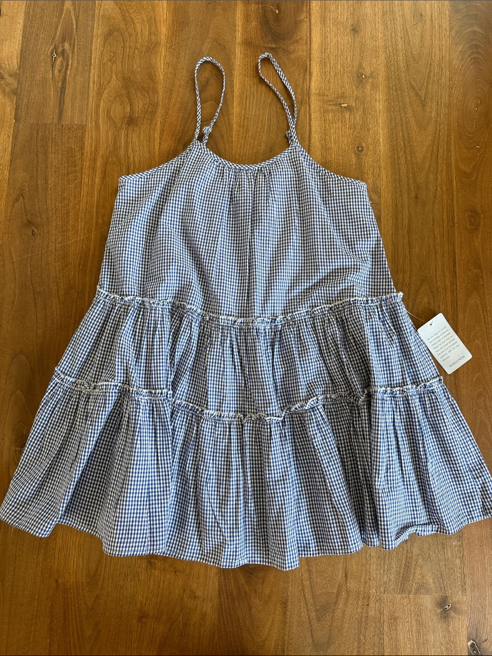 Blue Gingham Tiered Sundress